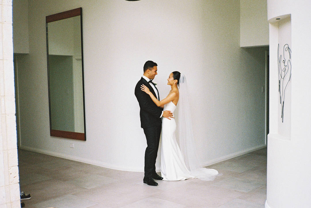Amelia and Brandon during their intimate Margaret River wedding celebration