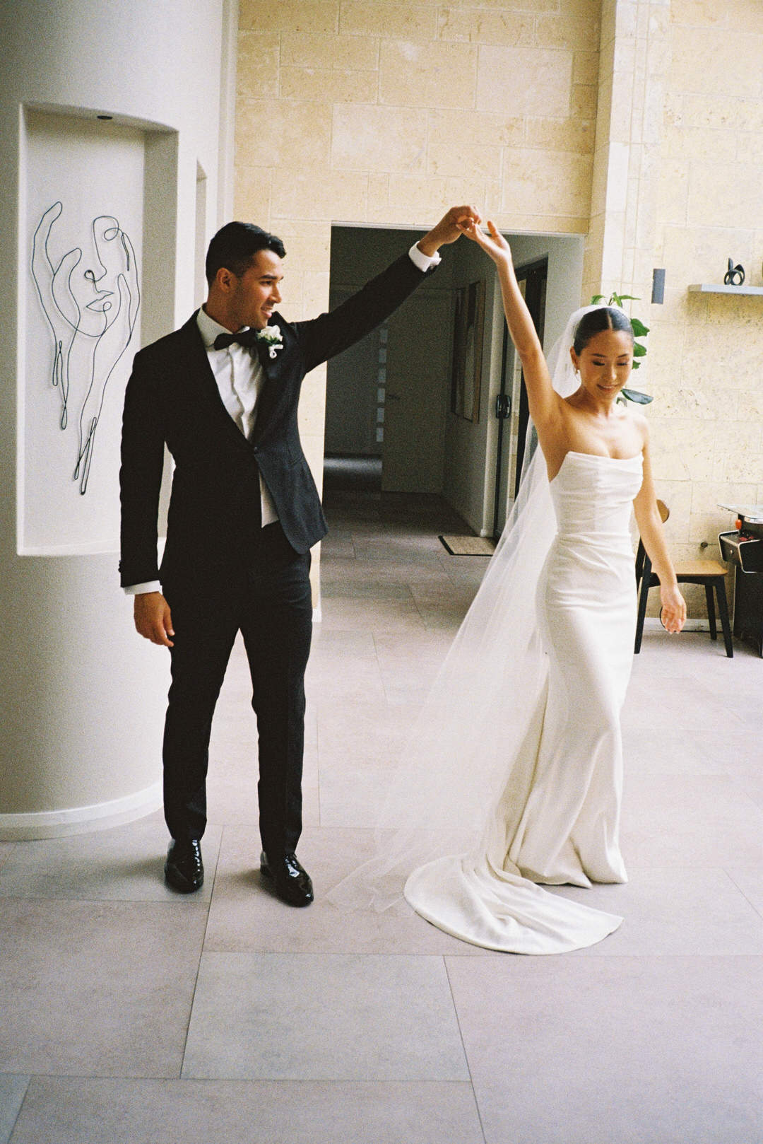 35mm film elopement photography in Margaret River with wild weather and soft light