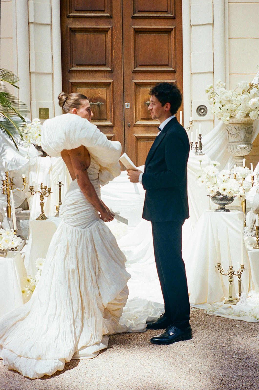 Villa Astor wedding fashion editorial captured on 35mm film