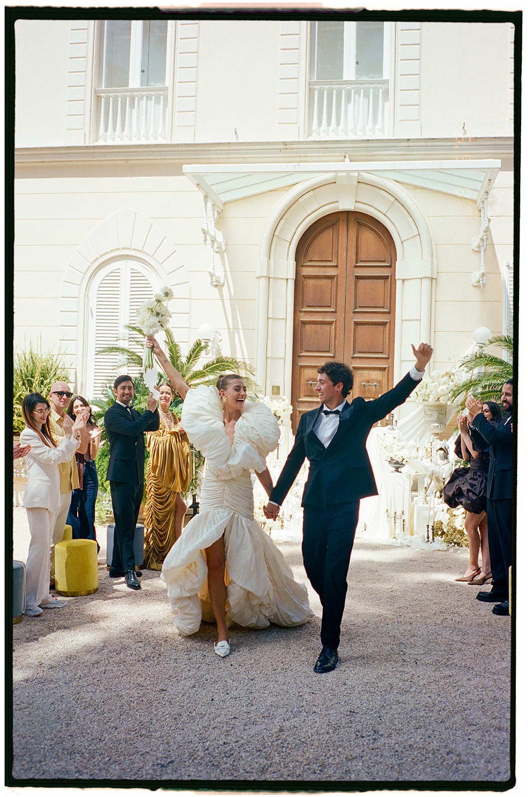 Villa Astor bridal fashion captured on Kodak Portra 35mm film