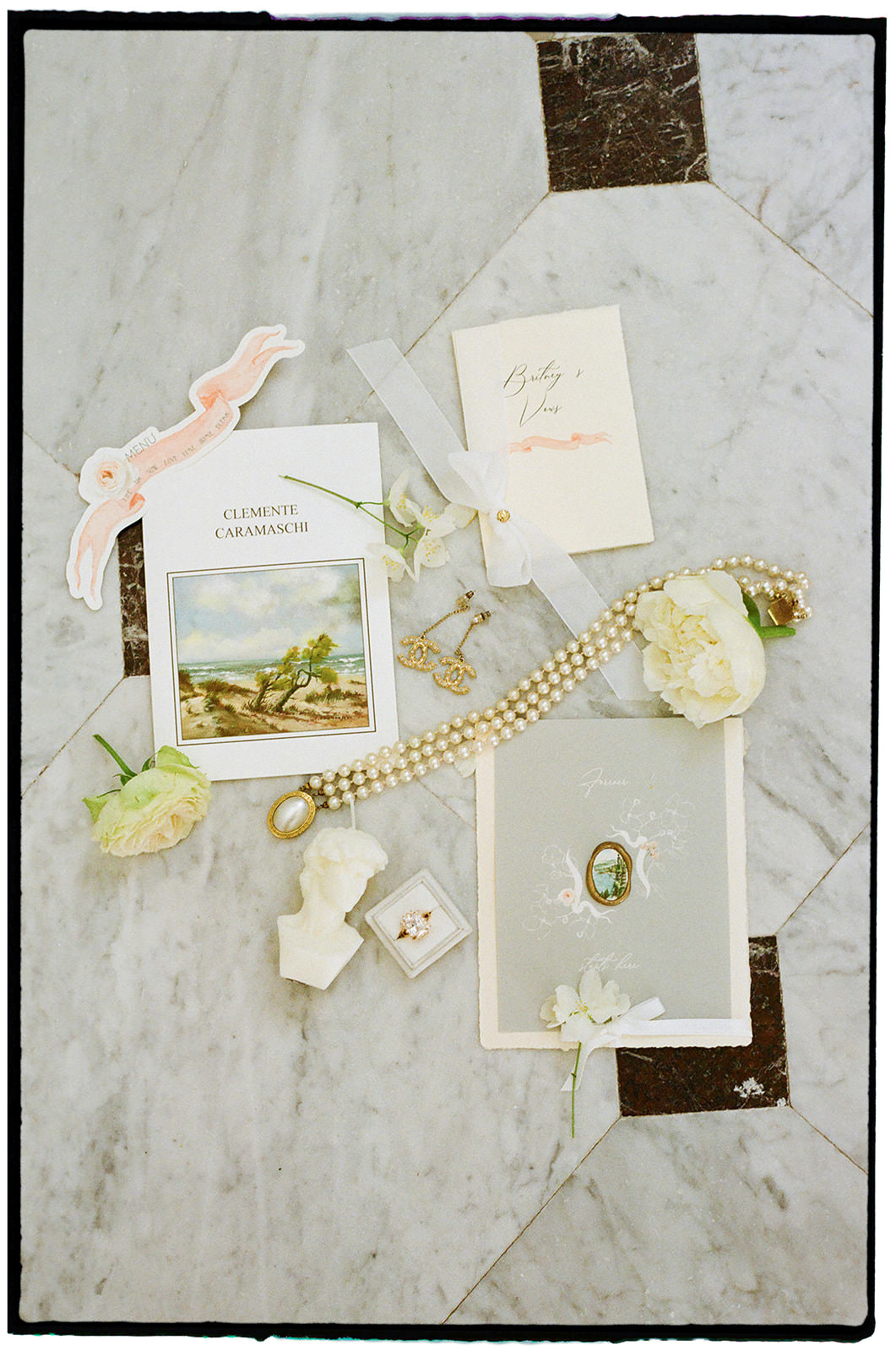 Villa Astor bridal detail photographed on Kodak Gold 35mm film